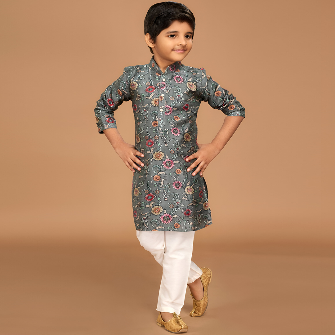 Regal Blossom Heritage Kurta Set - A Royal Ethnic Wear for Boys Panjabi Pajama Sets 4019