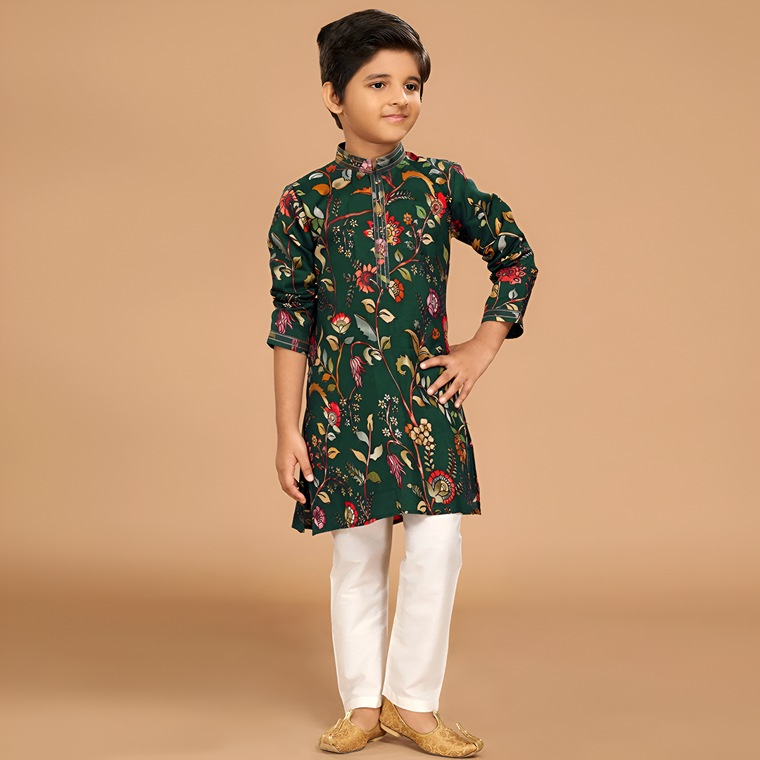 Regal Blossom Heritage Kurta Set - A Royal Ethnic Wear for Boys Panjabi Pajama Sets 4006