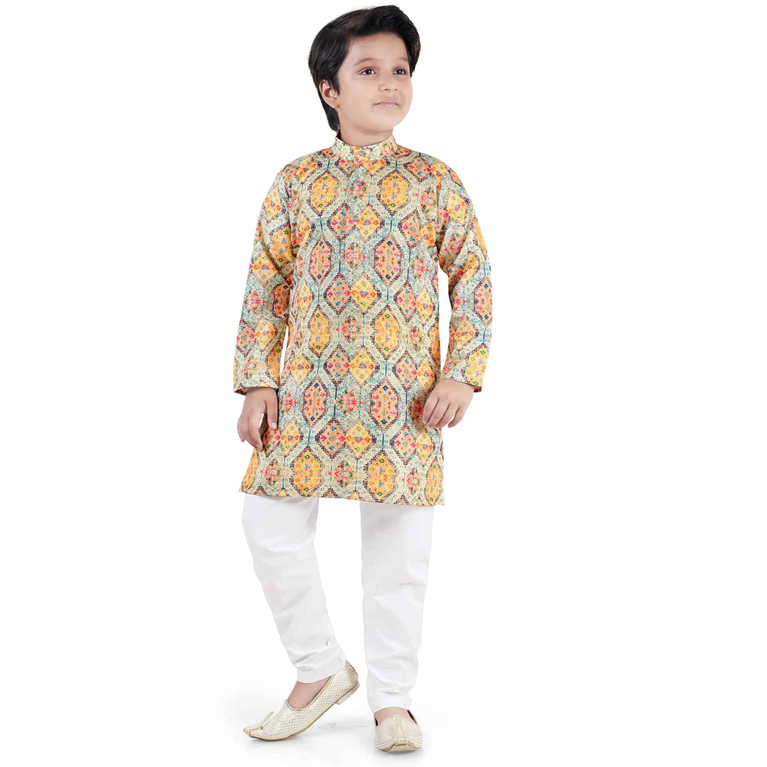 Regal Blossom Heritage Kurta Set - A Royal Ethnic Wear for Boys Panjabi Pajama Sets 4011