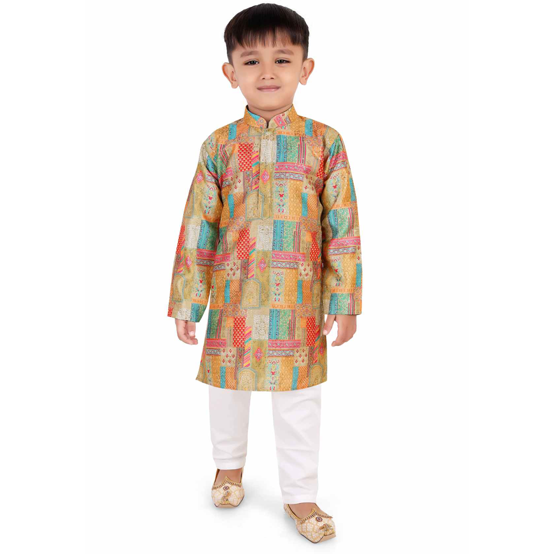 Regal Blossom Heritage Kurta Set - A Royal Ethnic Wear for Boys Panjabi Pajama Sets 4015