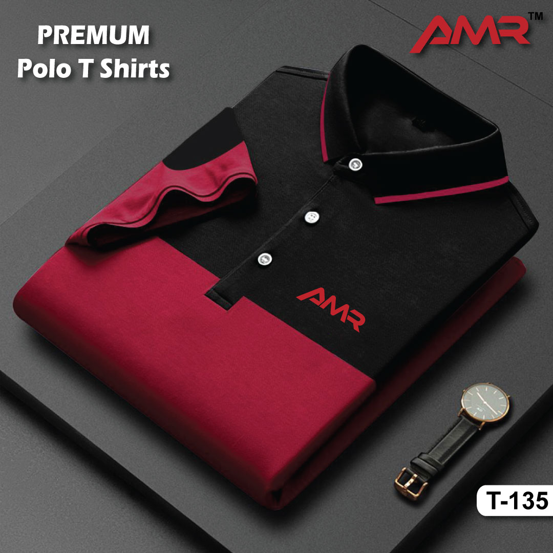 Multi Color Premium Quality AMR Brand Polo T-Shirt Cotton fabric Contest Color Men Polo Shirt T-135