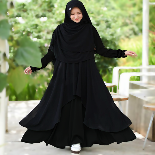 High-Quality Mohuya Borkha Koti System Borkha Set , Dubai Charry Fabric 482